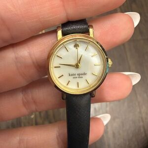 Kate Spade Gold Case Black Strap Watch